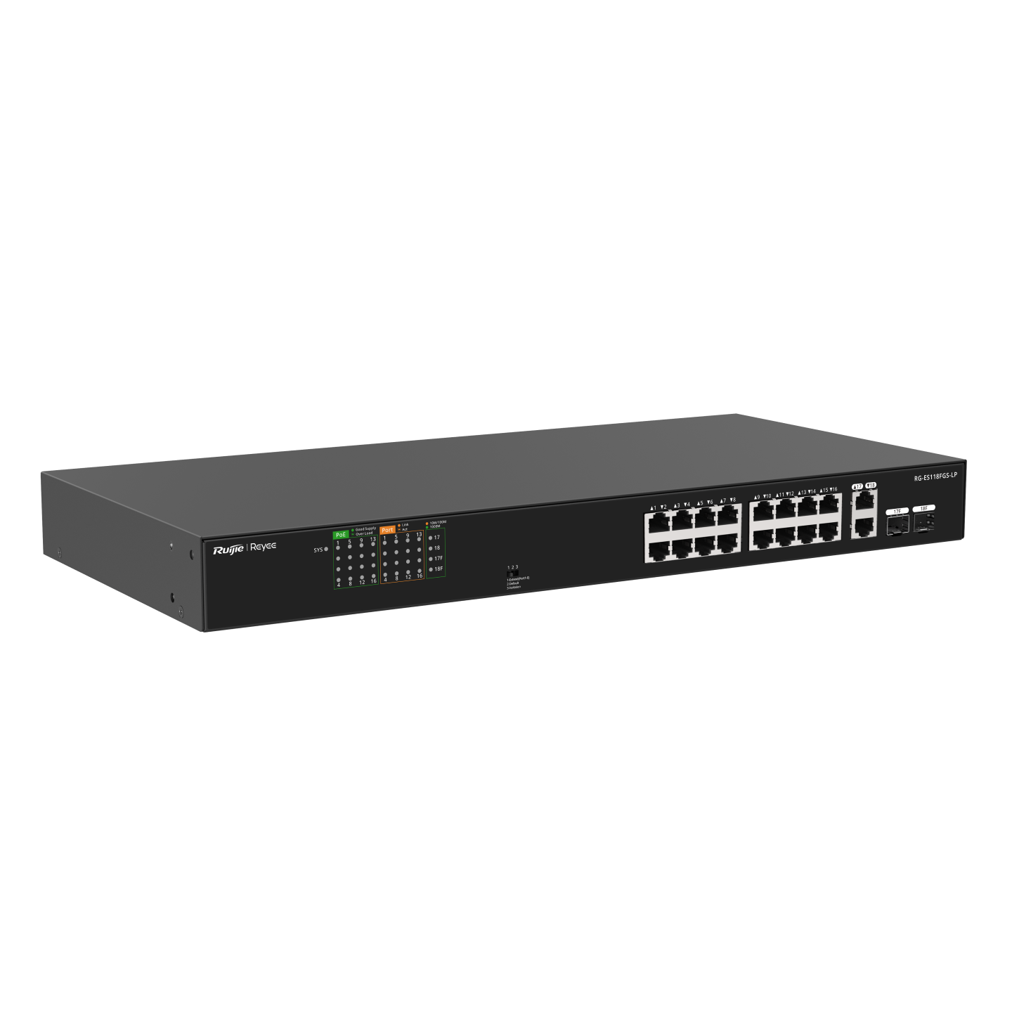 Ảnh minh họa Unmanaged switch 16 cổng PoE RUIJIE RG-ES118FGS-LP 3
