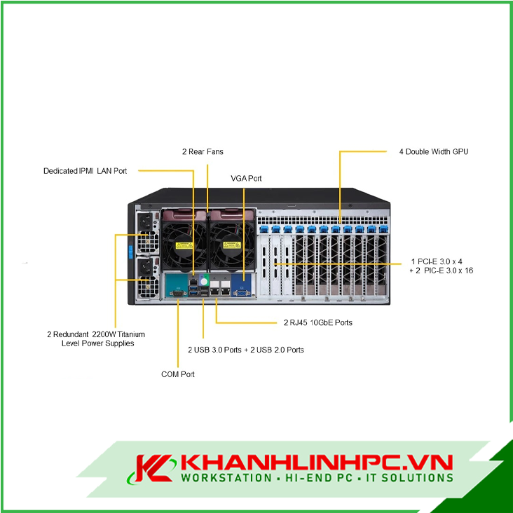 Ảnh minh họa Supermicro SYS-7049GP-TRT Tower - SuperWorkstation 4GPU AI/deeplearning 3