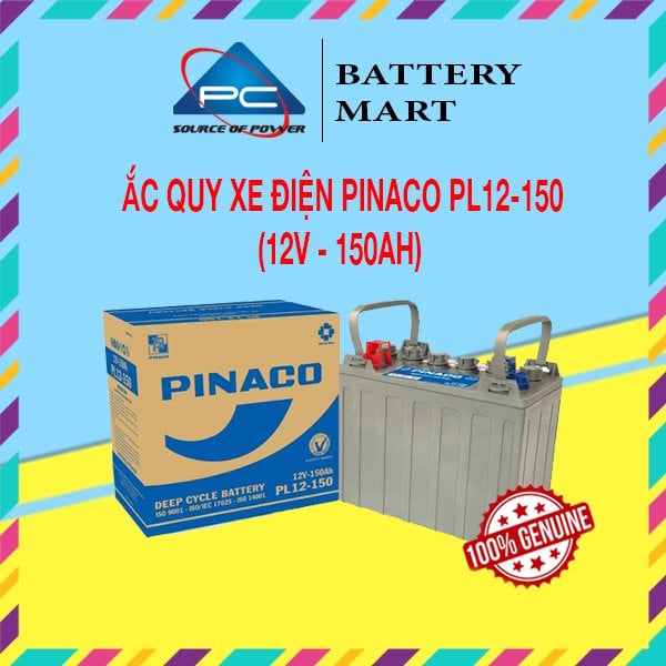 Ảnh minh họa Ắc Quy Xe Điện PINACO PL 12-150 12V-150Ah, acquy dùng cho xe golf, xe điện 1