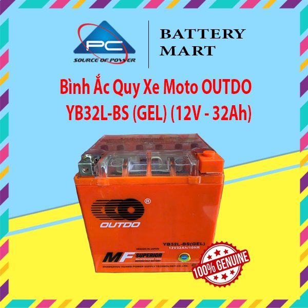 Ảnh minh họa Ắc Quy Xe MOTO PHÂN KHỐI LỚN OUTDO YB32L-BS GEL (12V-32AH) - Bình Ắc Quy 12V 1