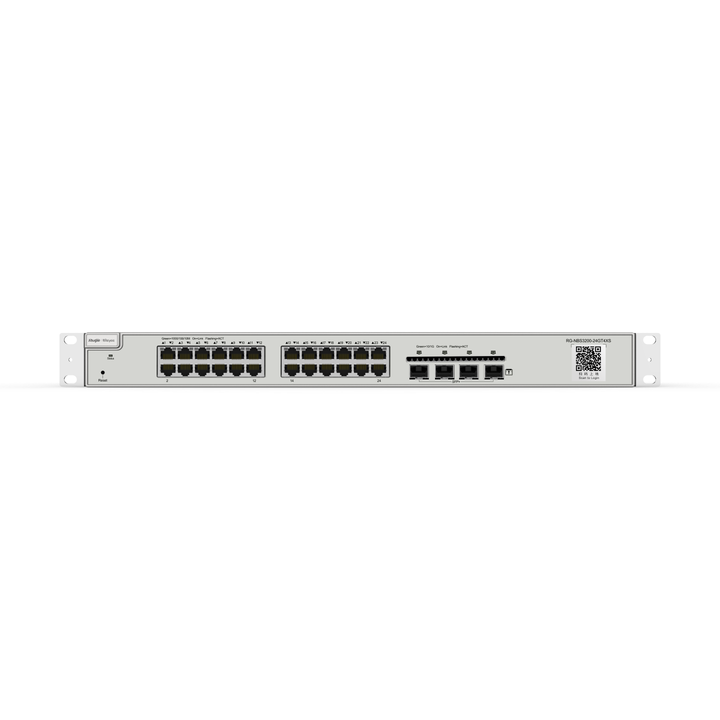 RG-NBS3200-24GT4XS, Thiết bị chuyển mạch Gigabit lớp 2+ quản lý trên đám mây loại 24 cổng, 4 uplink SFP+
