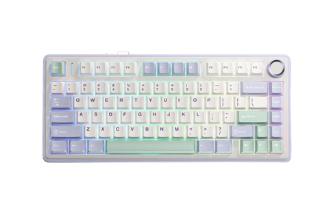 Bàn phím AULA F75 (Tím nhạt + Be + Xanh lá/ Grey Wood V3 Switch) F75PBG