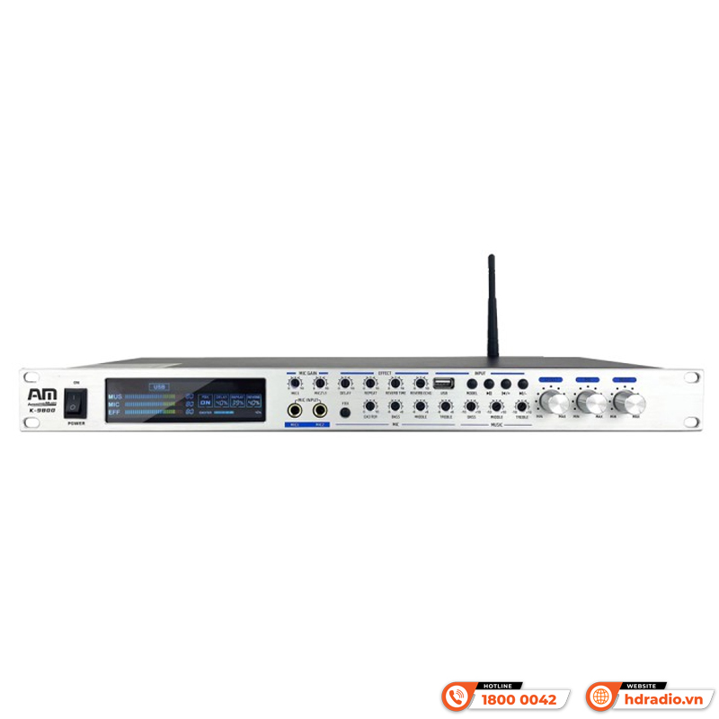 Ảnh minh họa Vang cơ AM K9800, Echo, USB, Bluetooth, Optical 2