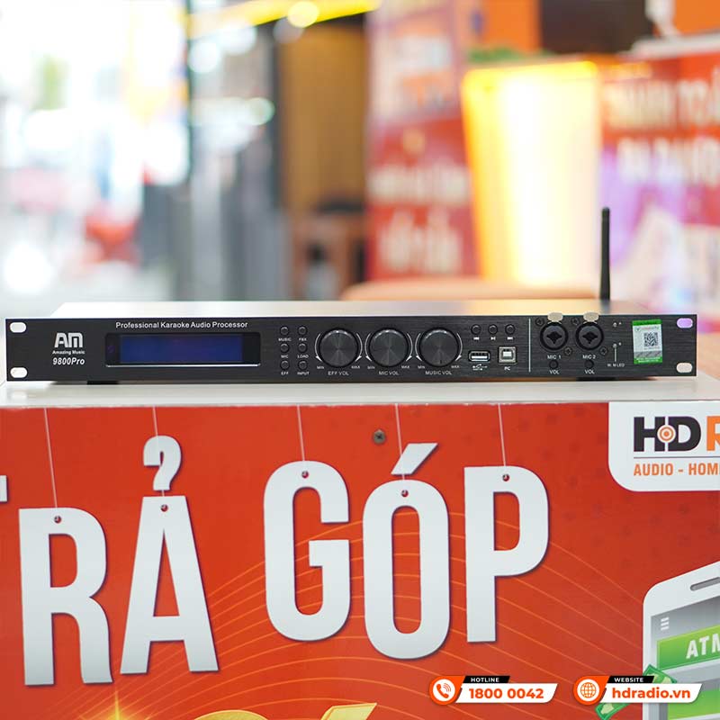 Ảnh minh họa Vang số AM 9800 Pro, Chống Hú, Echo Reverb, Cổng Quang, ARC 3