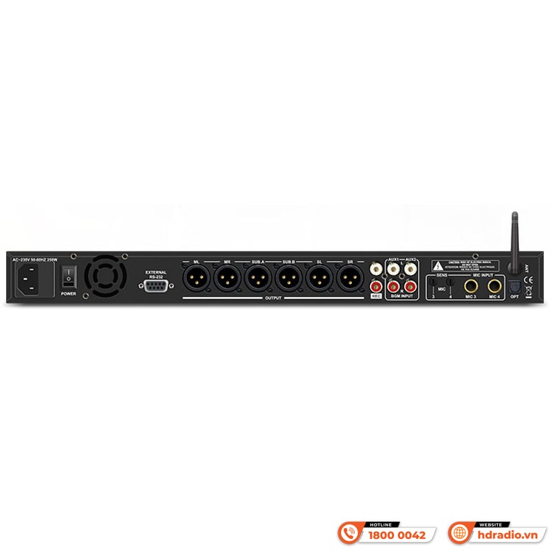 Ảnh minh họa Vang số AM K999 Pro, Chống Hú Rít, SPD 64 bit, AV, Bluetooth, USB 2