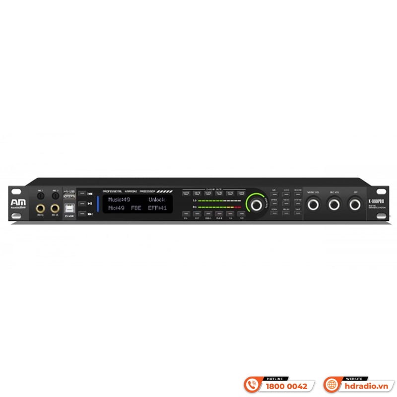 Ảnh minh họa Vang số AM K999 Pro, Chống Hú Rít, SPD 64 bit, AV, Bluetooth, USB 3