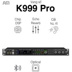  Vang số AM K999 Pro, Chống Hú Rít, SPD 64 bit, AV, Bluetooth, USB 