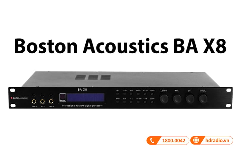 Ảnh minh họa Vang số Boston BAX8, Optical, Echo + Reverb, DSP 2