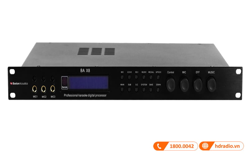 Ảnh minh họa Vang số Boston BAX8, Optical, Echo + Reverb, DSP 3