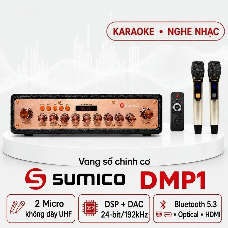 Ảnh minh họa Vang số chỉnh cơ Sumico DMP1 (tích hợp Bluetooth, kèm 2 micro) 1