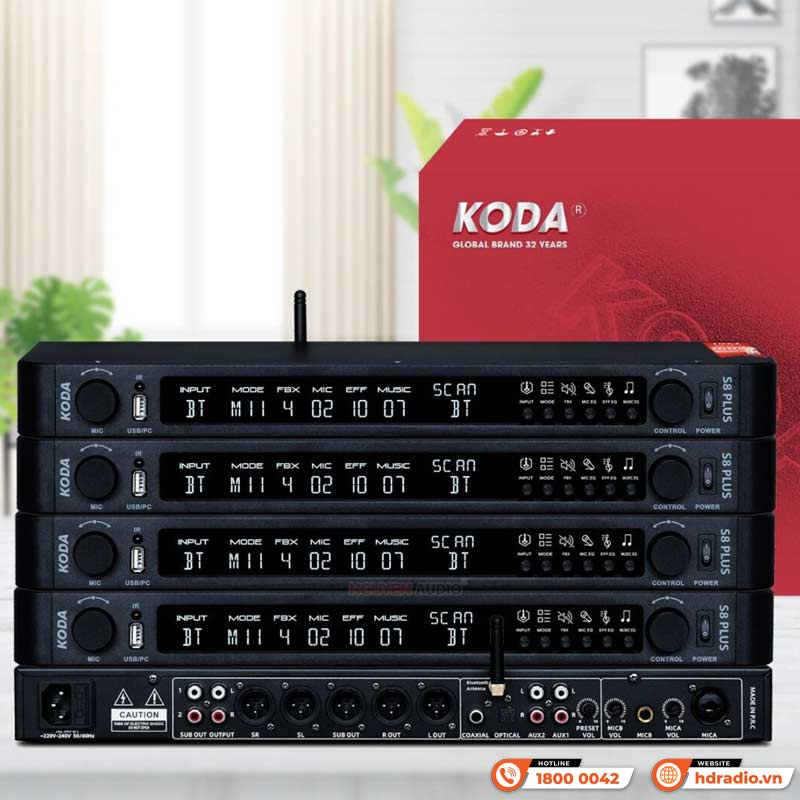 Ảnh minh họa Vang số Koda S8 Plus, chống hú rít, Optical, Bluetooth, Chip DSP, 16 mode 2