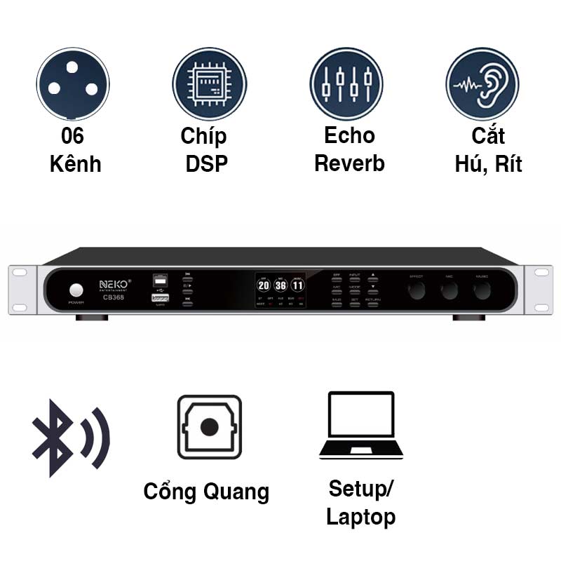 Ảnh minh họa Vang số Neko CB368, DSP, Optical, Bluetooth, Echo + Reverb 1