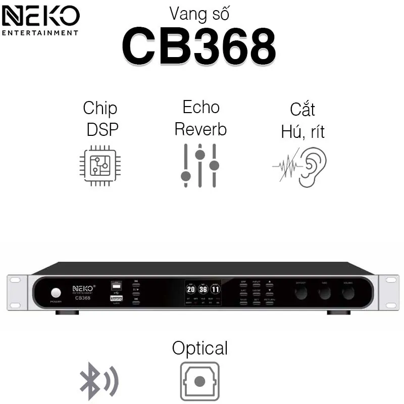 Vang số Neko CB368, DSP, Optical, Bluetooth, Echo + Reverb