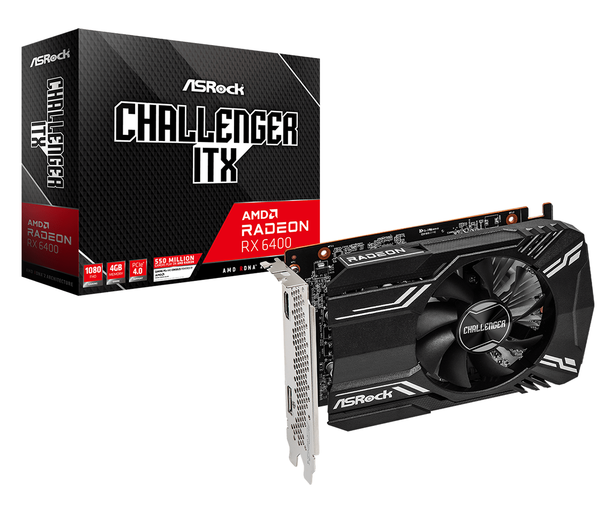 VGA ASROCK RX 6400 Challenger ITX 4G (GDDR6/PCI 4.0 ITX/CLI 4G)