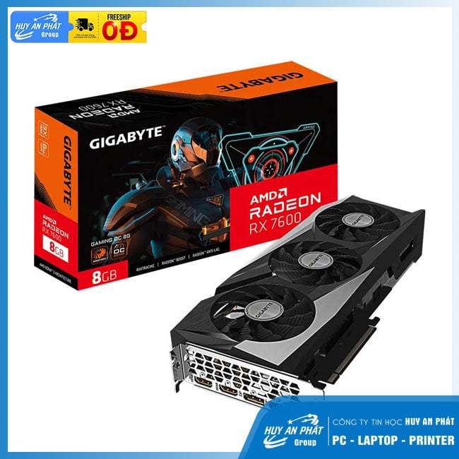 VGA GIGABYTE Radeon RX 7600 GAMING OC 8G ( GV-R76GAMING-OC-8GD )