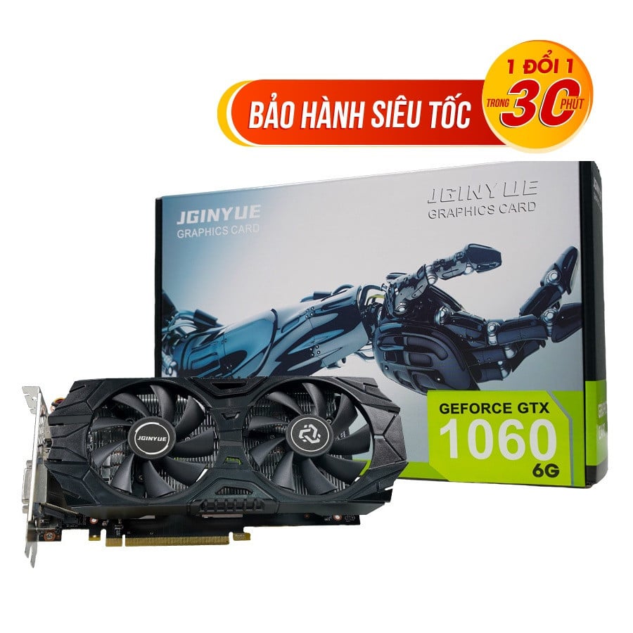 VGA JGINYUE NVIDIA GTX 1060 6GB GDDR5 2 FAN (New Full Box 36 tháng)
