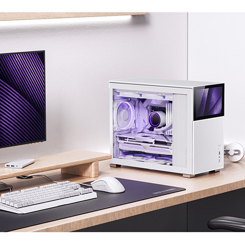 Ảnh minh họa Vỏ Case JONSBO D31 MESH SC WHITE (MINI TOWER | Màu Trắng | Màn hình phụ 8'') 1