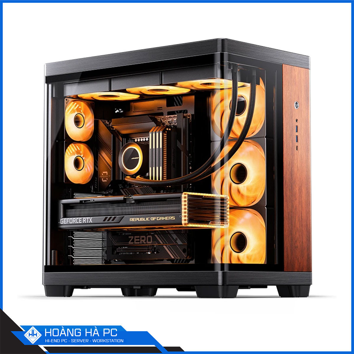 Ảnh minh họa Vỏ Case Jonsbo TK-4 Wood (ATX/ Màu Gỗ) - No Fan 1