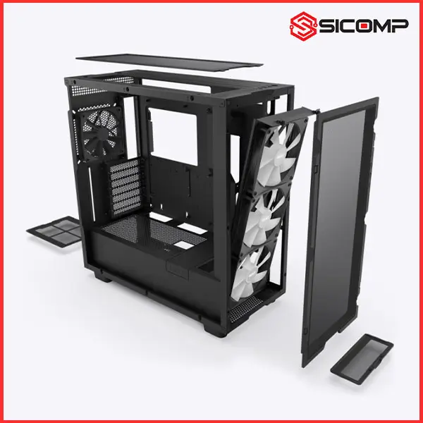 Ảnh minh họa VỎ CASE NZXT H7 FLOW RGB ALL BLACK (2023) (MID TOWER | MÀU ĐEN) 3