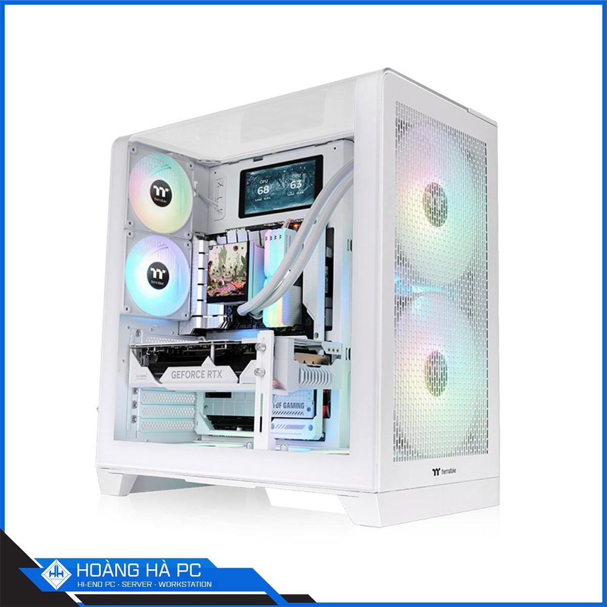 Ảnh minh họa Vỏ case THERMALTAKE VIEW 390 AIR SNOW - 2 Fan (Mid Tower / Màu Trắng) 1