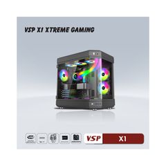  Vỏ Case VSP X1 EXTREME GAMING (Mid Tower/Màu Đen) 
