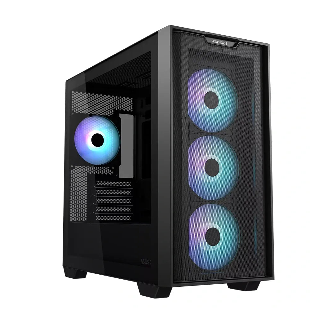 Vỏ máy tính chơi game ASUS A21 Plus ARGB Micro-ATX dạng Mid-Tower - Đen
