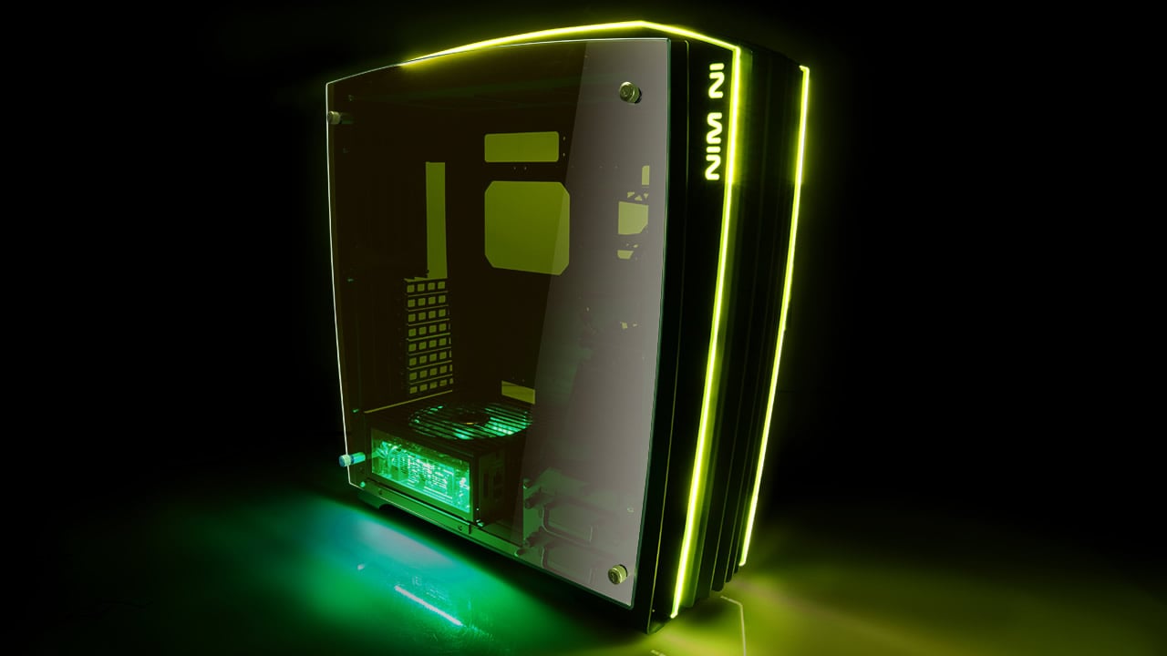 Ảnh minh họa Vỏ máy tính InWin H-Frame 2.0 Black/ Green LED Light 1
