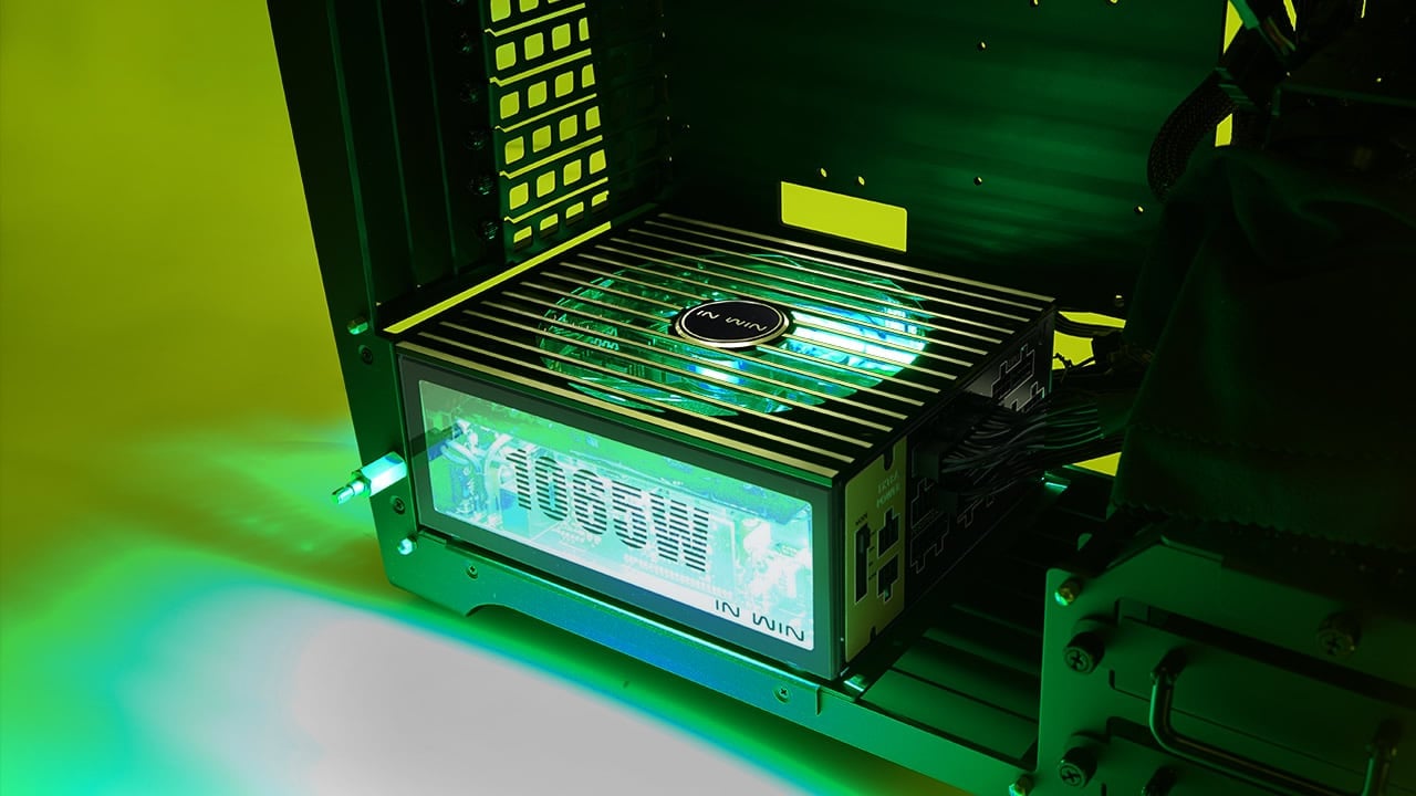 Ảnh minh họa Vỏ máy tính InWin H-Frame 2.0 Black/ Green LED Light 2