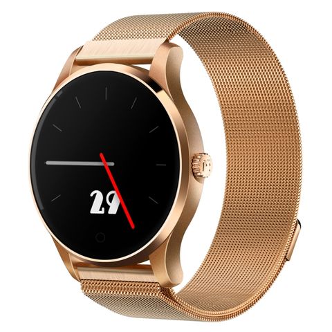 K88 Gold Steel – Đồng hồ thông minh 1,22 inch, Bluetooth, IP54, Theo dõi nhịp tim