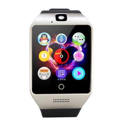  Q18S 1,54 inch Màu Xám Dây Đen -  Màn hình IPS MTK6260A Đồng hồ thông minh Bluetooth 3.0 Điện thoại 