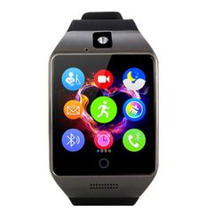  Q18S 1,54 inch Màu Đen Dây Đen -  Màn hình IPS MTK6260A Đồng hồ thông minh Bluetooth 3.0 Điện thoại 