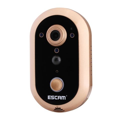 Chuông cửa thông minh WiFi ESCAM QF600 Màu Vàng – Camera 720P, PIR báo động, Hỗ trợ tầm nhìn ban đêm