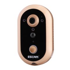  Chuông cửa thông minh WiFi ESCAM QF600 Màu Vàng – Camera 720P, PIR báo động, Hỗ trợ tầm nhìn ban đêm 