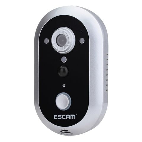 Chuông cửa thông minh WiFi ESCAM QF600 Màu Xám – Camera 720P, PIR báo động, Hỗ trợ tầm nhìn ban đêm