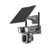 Camera an ninh ngoài trời Powerology 4G/Wi-Fi 360° hai ống kính kèm