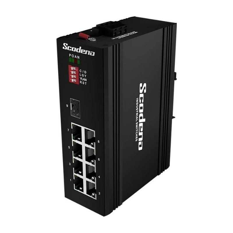 Ảnh minh họa Scodeno SIS65-1GX8GT Switch Công Nghiệp 9 Cổng 1*1000 Base-X, 8*10/100/1000 Base-T None PoE 1