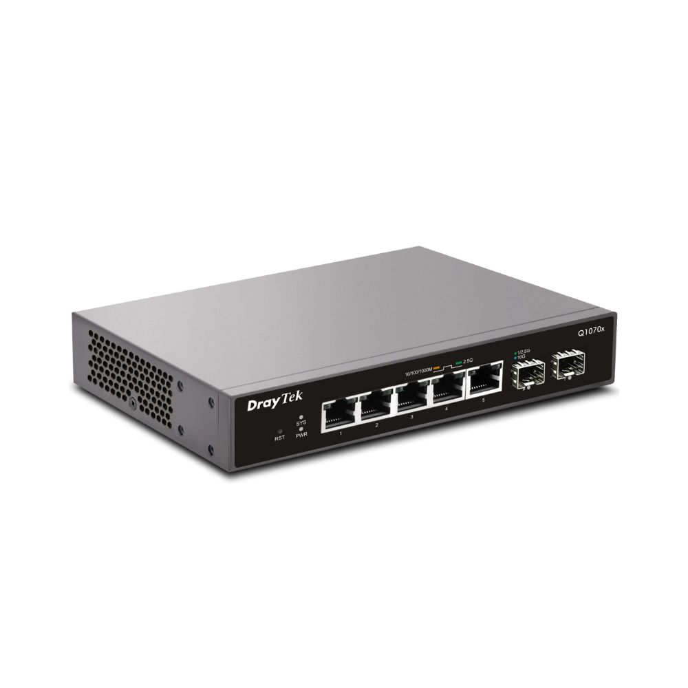 Ảnh minh họa Switch Draytek Smart Lite VigorSwitch Q1070x (7 port/ 2.5/10 Gbps/ 2 SFP+) 1