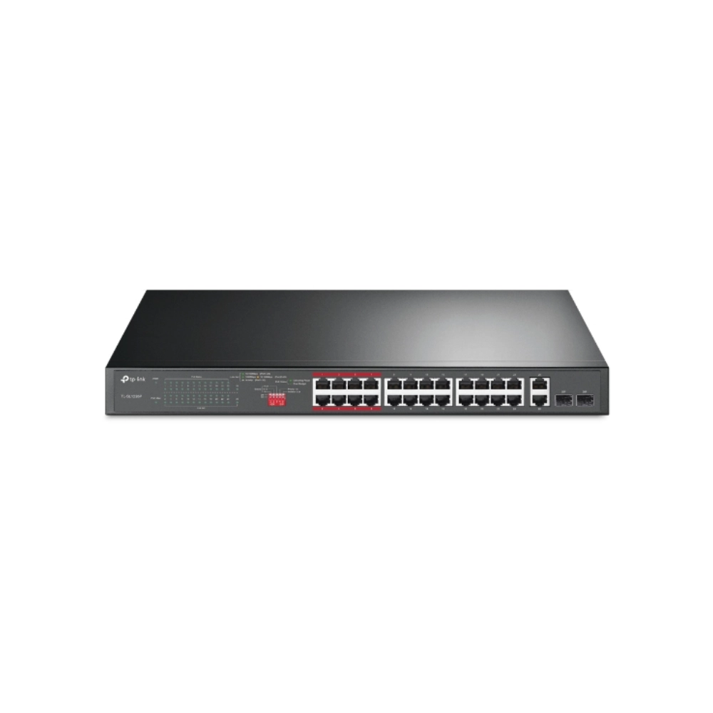 Switch PoE+ TP-Link TL-SL1226P (24 x 10/100 Mbps PoE+ / 2 x 1 Gbps RJ-45/ SFP)