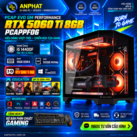 PC GAMING PCAP EVO GM PERFORMANCE RTX 5060 Ti 8GB / Intel Core i5