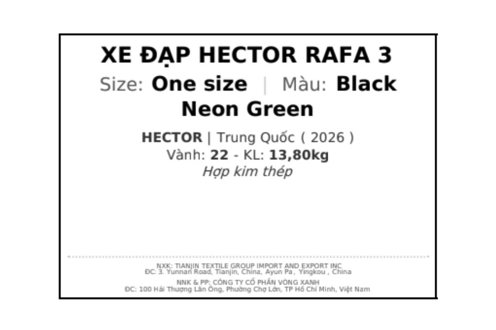 Ảnh minh họa Xe đạp địa hình Hector Rafa 3 22 inch Đen Xanh 3