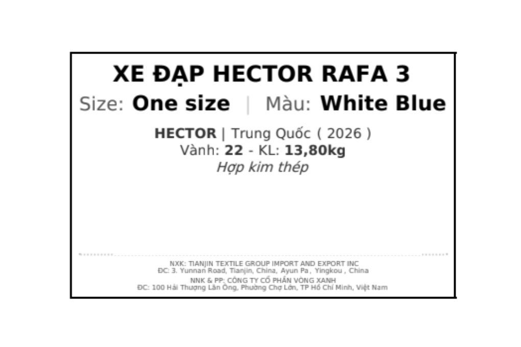 Ảnh minh họa Xe đạp địa hình Hector Rafa 3 22 inch Trắng Xanh Dương 3