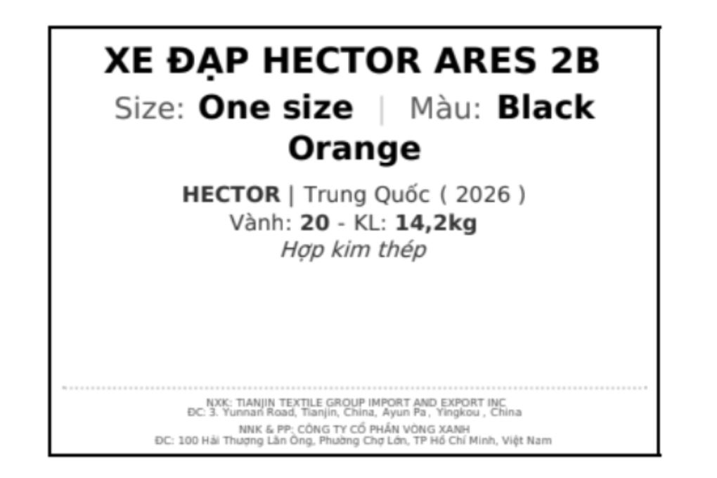 Ảnh minh họa Xe đạp trẻ em nam Hector Ares 2B 20 inch Đen Cam 3