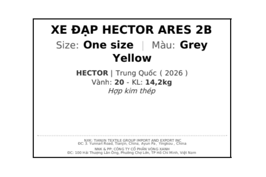 Ảnh minh họa Xe đạp trẻ em nam Hector Ares 2B 20 inch Xám Vàng 3