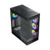 XIGMATEK Meta ARGB E-ATX Mid-Tower Gaming Case với 4 quạt ARGB - Black