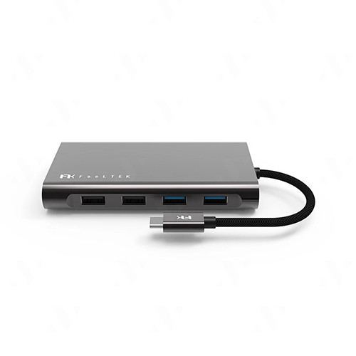 Ảnh minh họa Hub chuyển đổi Feeltek UCH011AP2 11 in 1 (USB-C sang 1xRJ45, 1xUSB-C PD, 2xUSB-A 3.1, 2xUSB-A 2.0, 1xSD, 1xMicroSD,2xHDMI, 1xVGA) 1