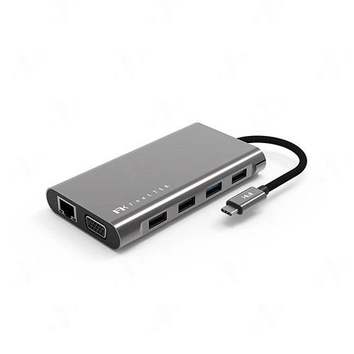 Ảnh minh họa Hub chuyển đổi Feeltek UCH011AP2 11 in 1 (USB-C sang 1xRJ45, 1xUSB-C PD, 2xUSB-A 3.1, 2xUSB-A 2.0, 1xSD, 1xMicroSD,2xHDMI, 1xVGA) 2