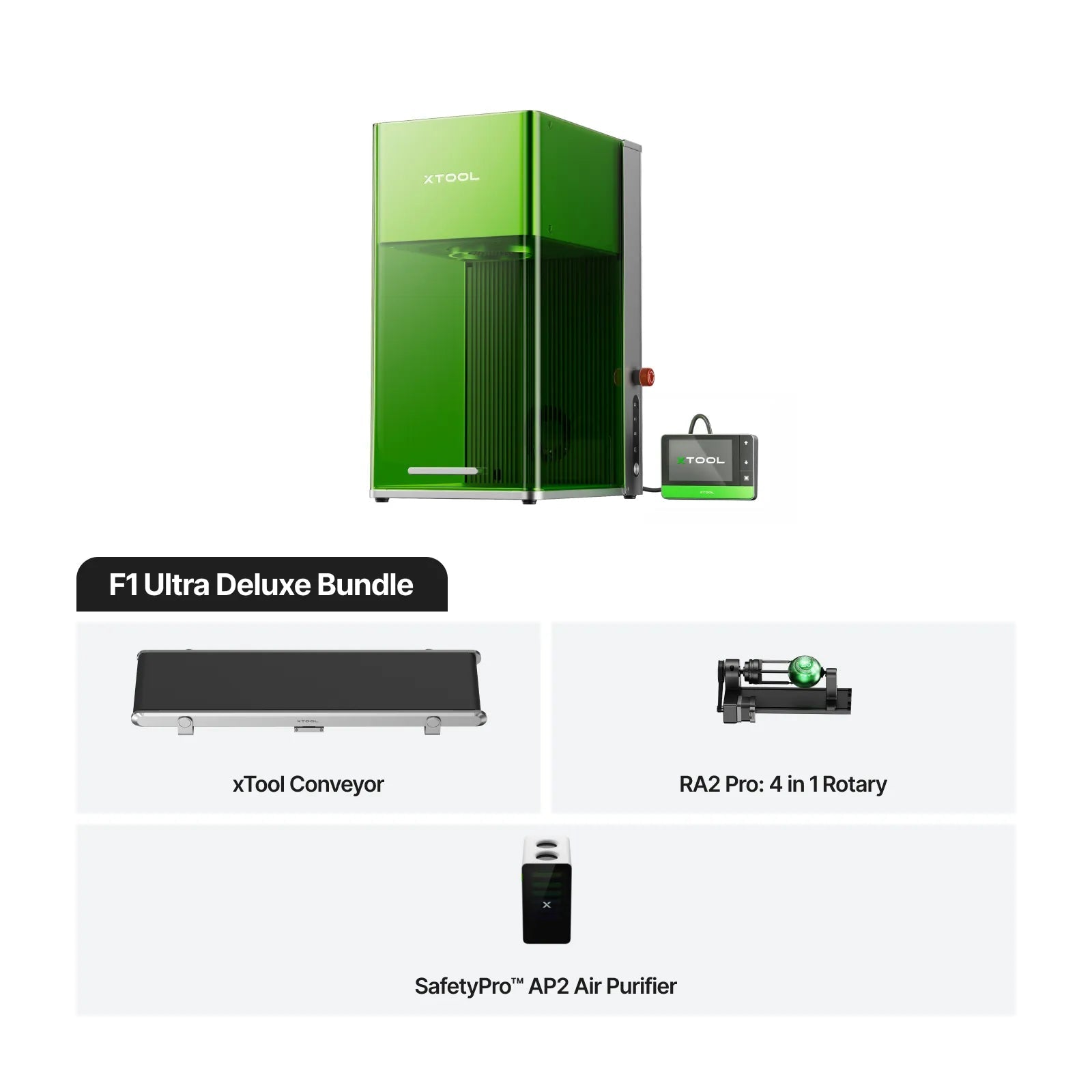 xTool F1 Ultra 20W Máy khắc Laser Fiber & Diode kép Gói Deluxe