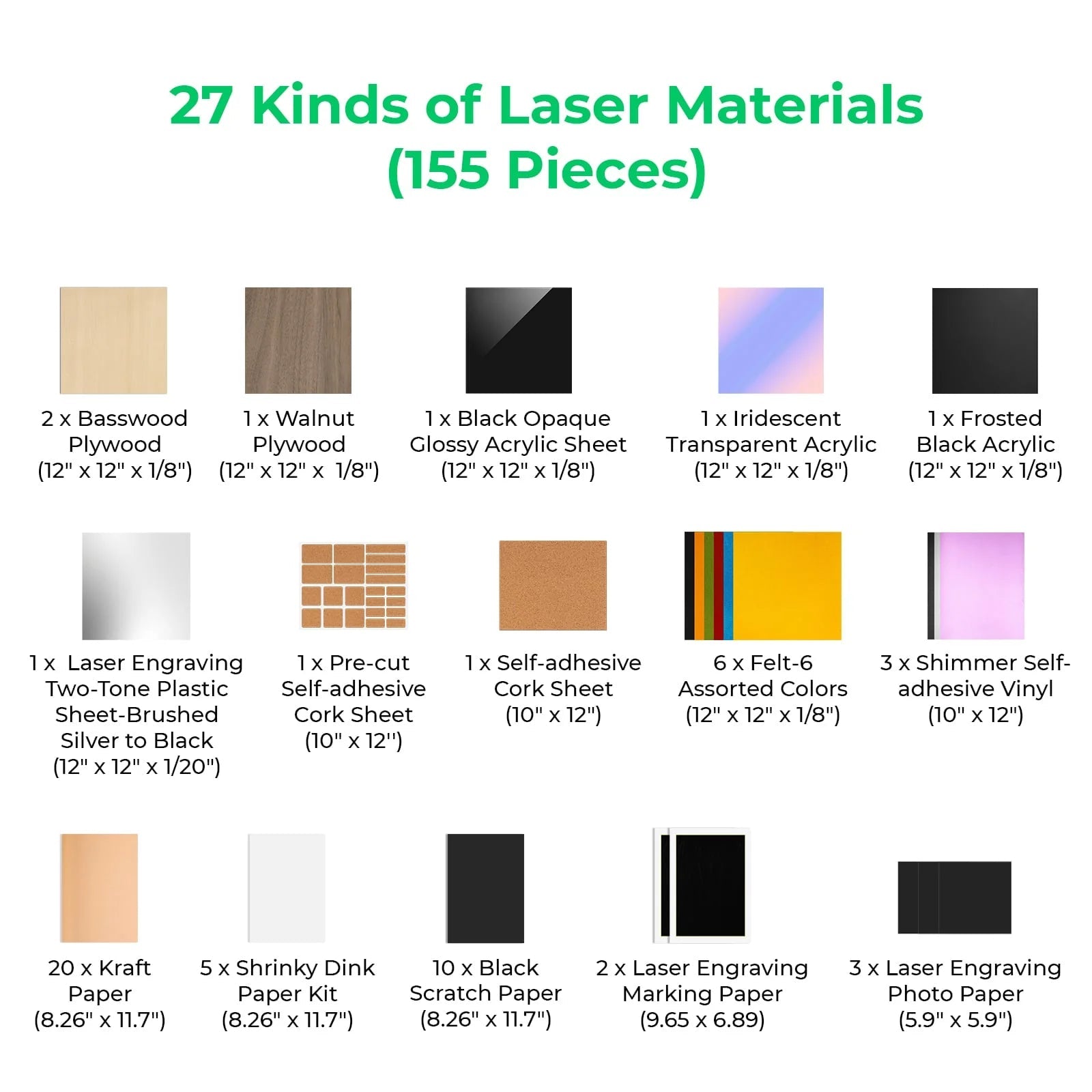 Ảnh minh họa xTool Ultimate – Bộ vật liệu laser 155pcs 2
