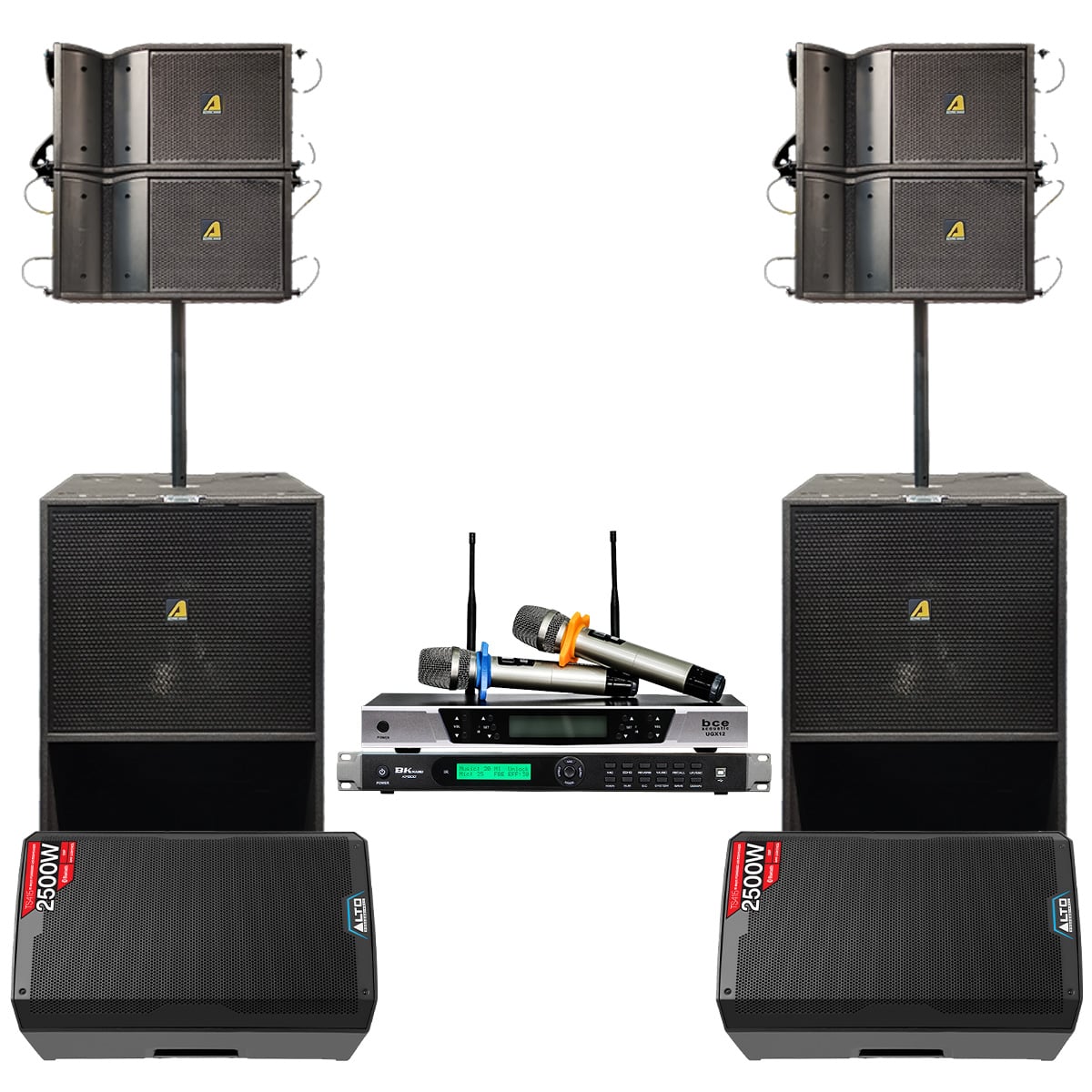 Dàn âm thanh Line Array Active Actpro A6N 02 ( sử dụng 300-500 khách, Loa line array từ NEODIUM )