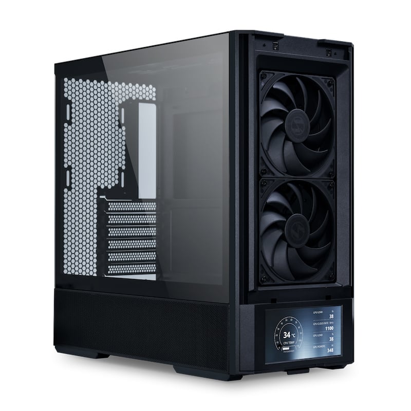 Ảnh minh họa Thùng máy Lian Li Lancool 207 Black (CASELL207DX) | ATX, Kèm sẵn 4 Fan, LCD 6 inch 1